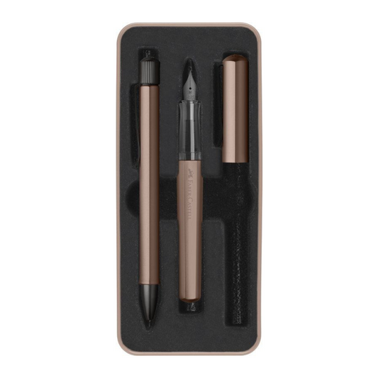 Faber Castell Poklon Set Hexo Hemijska Olovka I Nalivpero - Bronza