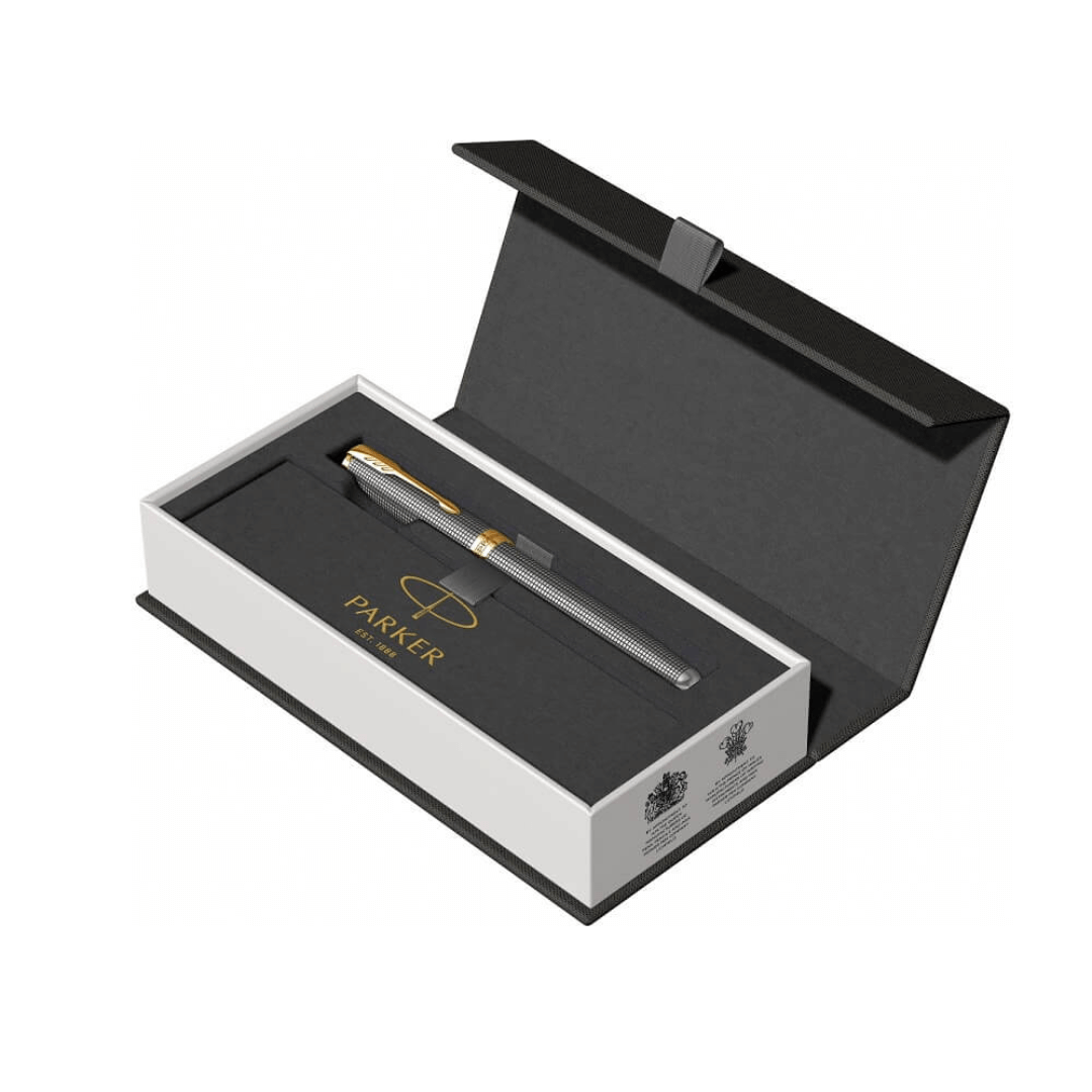 Poklon kutija Parker Nalivpero Royal Sonnet Silver Chisel GT M - Siva
