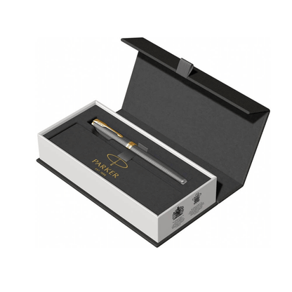Poklon kutija Parker Nalivpero Royal Sonnet Silver Chisel GT M - Siva